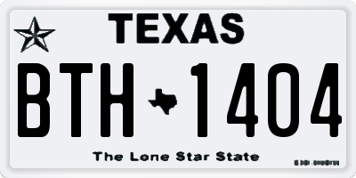 TX license plate BTH1404