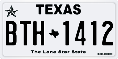 TX license plate BTH1412