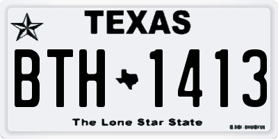 TX license plate BTH1413