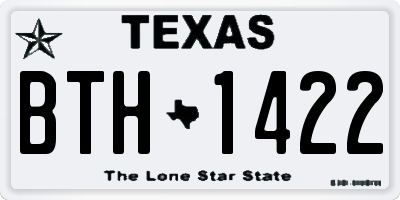 TX license plate BTH1422
