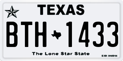 TX license plate BTH1433