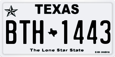 TX license plate BTH1443