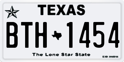 TX license plate BTH1454