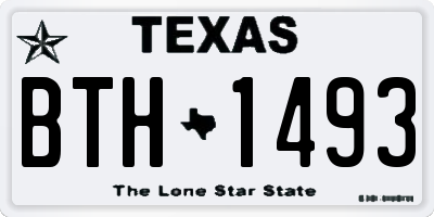 TX license plate BTH1493