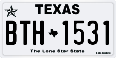 TX license plate BTH1531