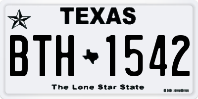 TX license plate BTH1542