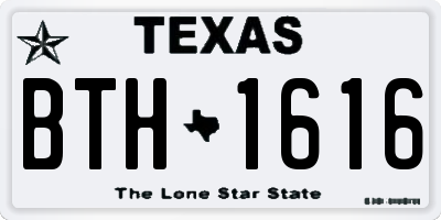 TX license plate BTH1616