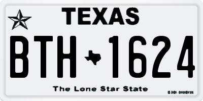 TX license plate BTH1624