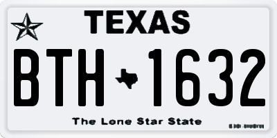 TX license plate BTH1632