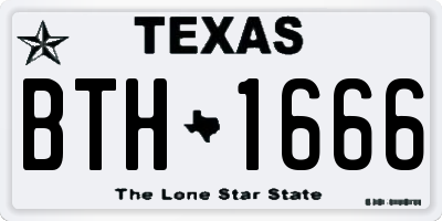 TX license plate BTH1666
