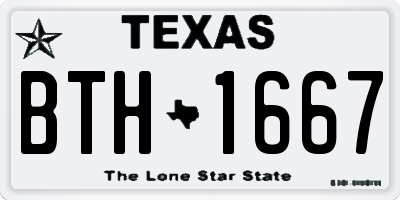 TX license plate BTH1667