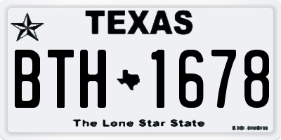 TX license plate BTH1678