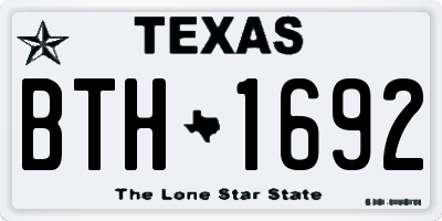 TX license plate BTH1692
