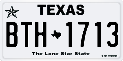 TX license plate BTH1713
