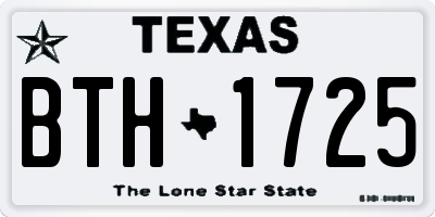 TX license plate BTH1725