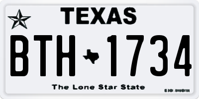 TX license plate BTH1734