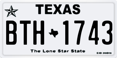 TX license plate BTH1743