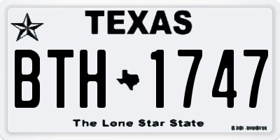TX license plate BTH1747