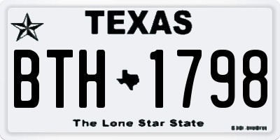TX license plate BTH1798