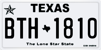 TX license plate BTH1810