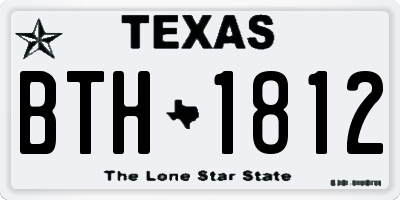 TX license plate BTH1812