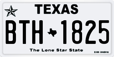 TX license plate BTH1825