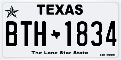 TX license plate BTH1834
