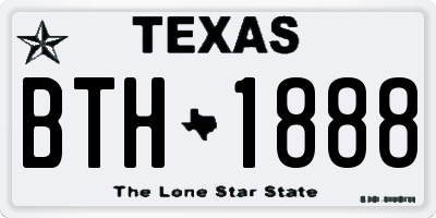 TX license plate BTH1888