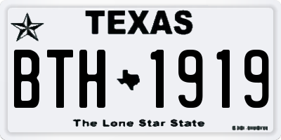 TX license plate BTH1919