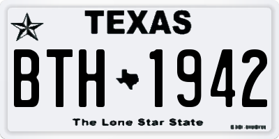 TX license plate BTH1942