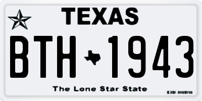 TX license plate BTH1943
