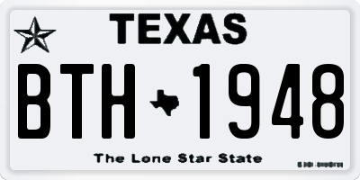 TX license plate BTH1948