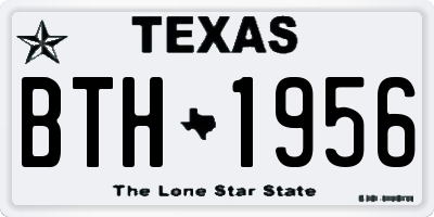 TX license plate BTH1956