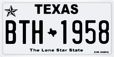 TX license plate BTH1958