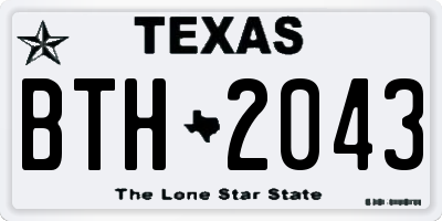 TX license plate BTH2043