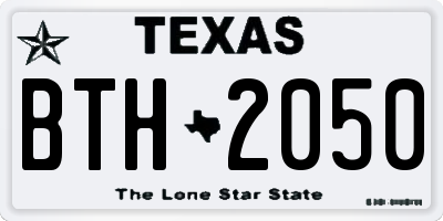 TX license plate BTH2050