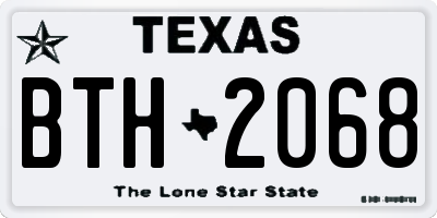 TX license plate BTH2068