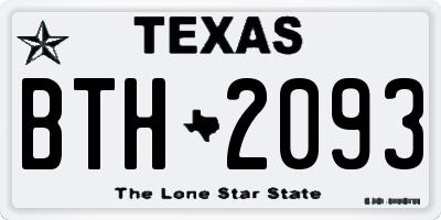 TX license plate BTH2093