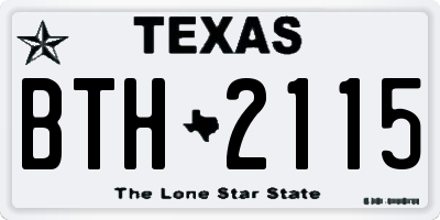 TX license plate BTH2115