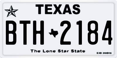 TX license plate BTH2184