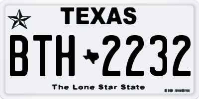 TX license plate BTH2232