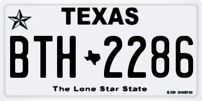 TX license plate BTH2286