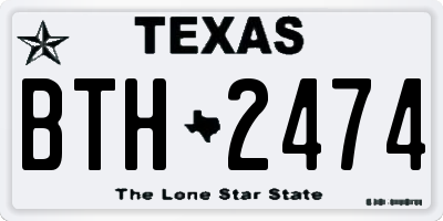 TX license plate BTH2474