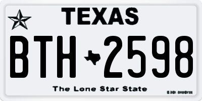TX license plate BTH2598