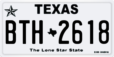 TX license plate BTH2618