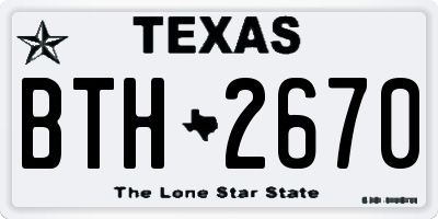 TX license plate BTH2670