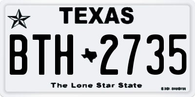 TX license plate BTH2735