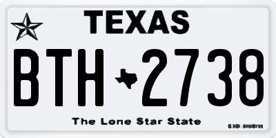 TX license plate BTH2738