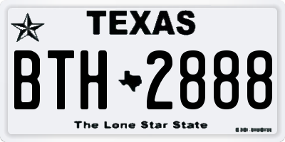TX license plate BTH2888