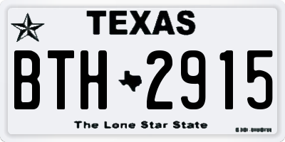 TX license plate BTH2915